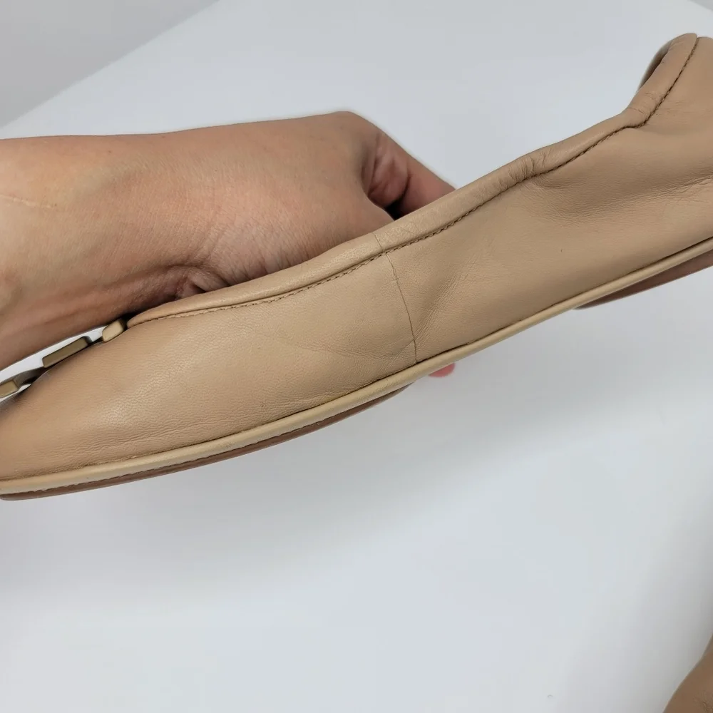 SAM EDELMAN Florence Ballet Flats in Nude Leather Size 8M - Picture 7 of 13